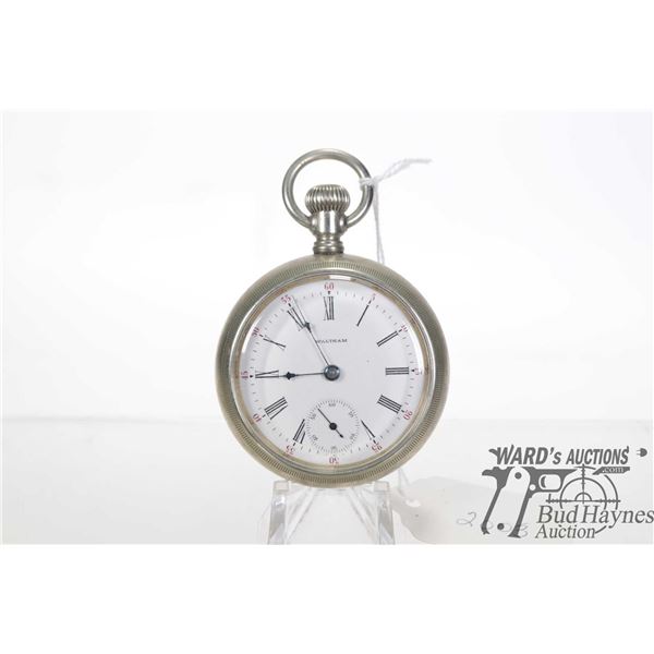 Waltham pocket watch, model 836, model 1883, 17 jewel, serial no. 18096976, size 18. White single su