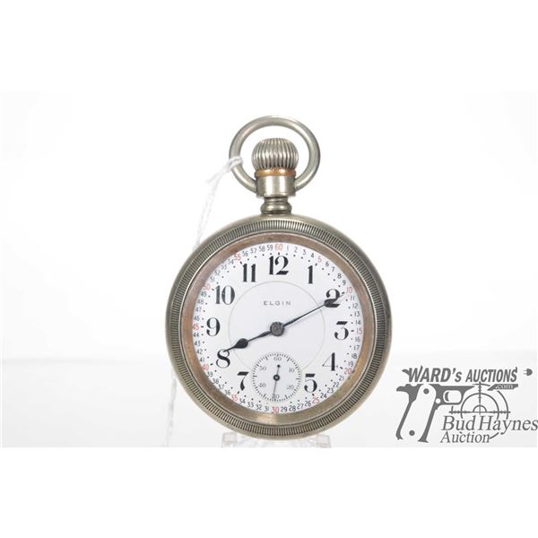 Elgin Watch Co. pocket watch, grade 349, model 7, 21 jewel, serial no. 15227152, size 18. White doub