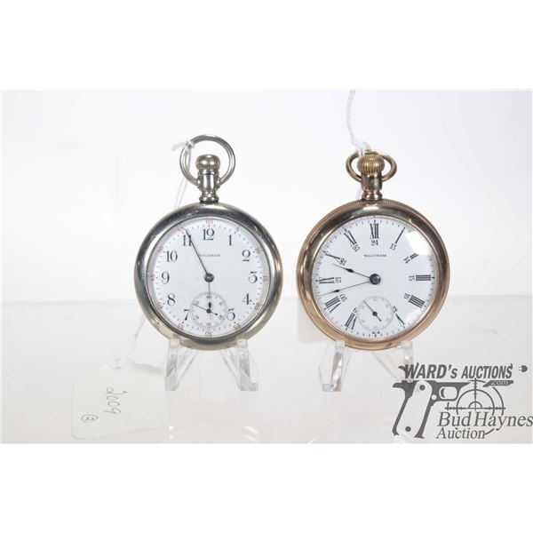 Two pocket watches including Waltham, grade 81, model 1883, 15 jewel, serial no. 99034, size 18. Sin