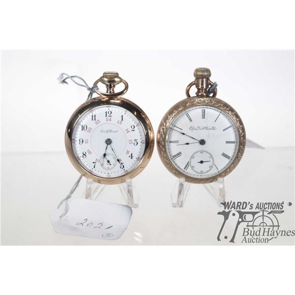South Bend Watch Co. 17 jewel, serial no. 528726, and an Elgin Nat'l Watch Co., grade 73, model 5 ,