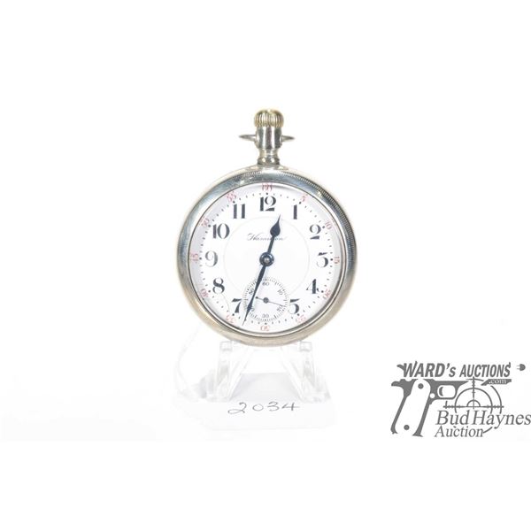 Hamilton Watch Co. pocket watch, grade 940, model 1, 21 jewel, serial no. 577956, size 18, white dou