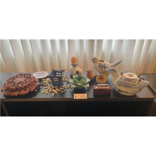 Assorted Home Decor - Bird Theme, Vintage Lighter & More
