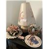 Image 3 : Collection Of Inside Home Decor - Includes Vintage Lamp, Artificial Flowers, & Easter Nest