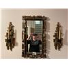 Image 2 : Vintage Decorative Mirror With Matching Candle Wall Mounts 17Lx2Dx29H