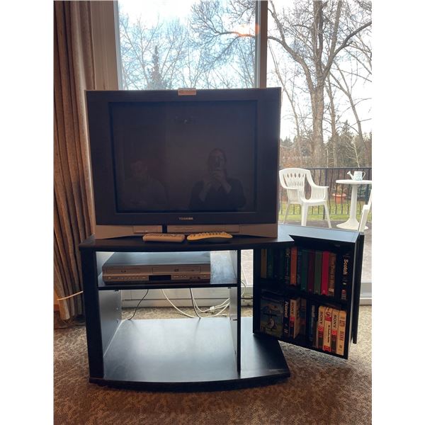 Toshiba Tube TV, Samsung VHS/DVD Player & TV Stand