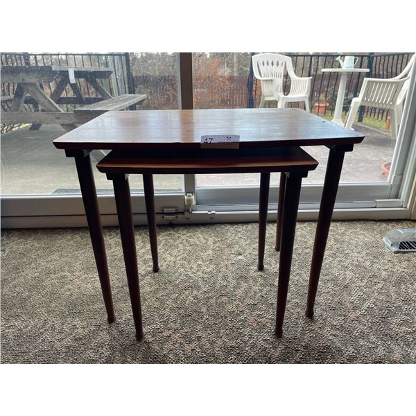 Mid Century Modern Set Of Two Teak Nesting Tables