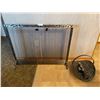 Image 1 : Decorative Fireplace Screen With Mesh Doors - Includes Wood Holder & Matches 36Lx2Dx29H