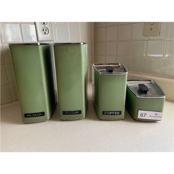Vintage Canisters - Avocado Green