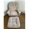 Image 1 : Tan/Brown Swivel Chair & Ottoman 36Hx36Dx32L