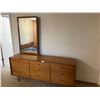 Image 4 : Mid Century Modern Teak 9 Drawer Vanity With Mirror 72Lx19Dx31H