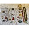 Image 1 : Assorted Costume Jewelry & Windup Vintage Clock