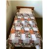 Image 1 : Single Bed - Sealy Posturepedic Mattress & Teak Headboard Included & Bedding 42Lx30H