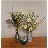 Image 1 : Inside Home Decor - Ceramic Watering Can Statue With Floral Design & Artificial Flowers
