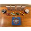 Image 1 : Collector's Set Of Miniature Biplanes - 1928 Boeing PT-17 Kaydet & Oilers Memorial Pucks