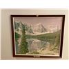 Image 1 : Moraine Lake Canadian Pacific Wall Art 26L x 22H in Wooden Frame