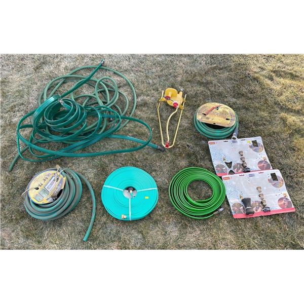Assorted New & Used Gardening Hoses With Metal Fittings For Repair & Garden Sprinkler