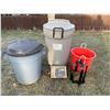 Image 1 : Rubbermaid Outdoor Bins With Lids, Plug In Air Compressor & More