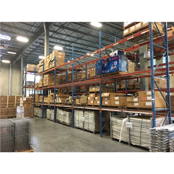 *LD* ORANGE & BLUE PALLET RACKING, 5 BAYS (APPROX. 40'W X 16'H X 3.5'D ...