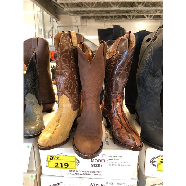 5 PAIRS ALBERTA BRAND COWBOY BOOTS SIZE 10