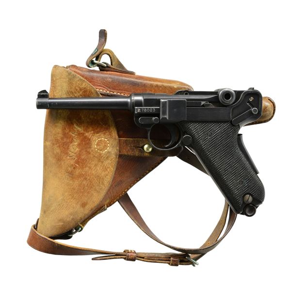 LATE SWISS BERN 1929 COMMERCIAL LUGER, HOLSTER.