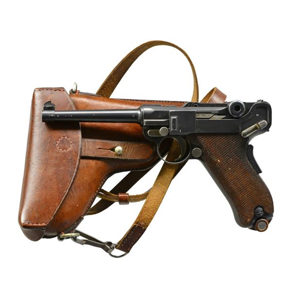 SWISS 1900 MILITARY LUGER, BERN REWORK, HOLSTER.