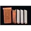 Image 2 : 3 FLAT BUTTON SWISS LUGER MAGAZINES & POUCHES.