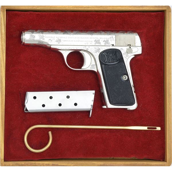 ENGRAVED FN 1910 SEMI AUTO PISTOL.