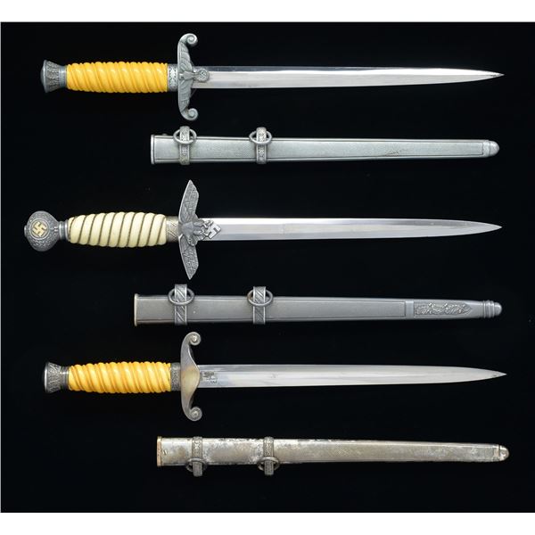 3 WWII GERMAN DAGGERS.