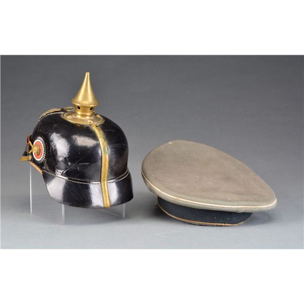 WWI PRUSSIAN SPIKE HELMET & 1 WWII GERMAN INFANTRY