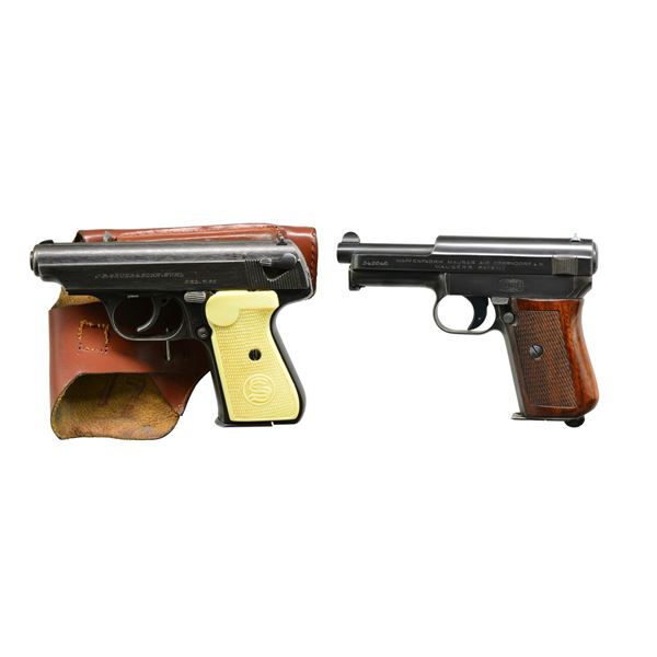 2 VINTAGE GERMAN SEMI-AUTO POCKET PISTOLS.