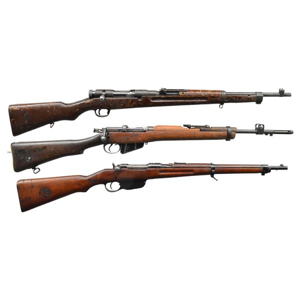 3 MILITARY BOLT ACTION RIFLES.