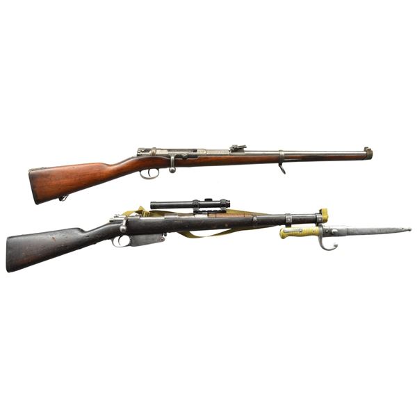 2 ANTIQUE EUROPEAN BOLT ACTION CARBINES.