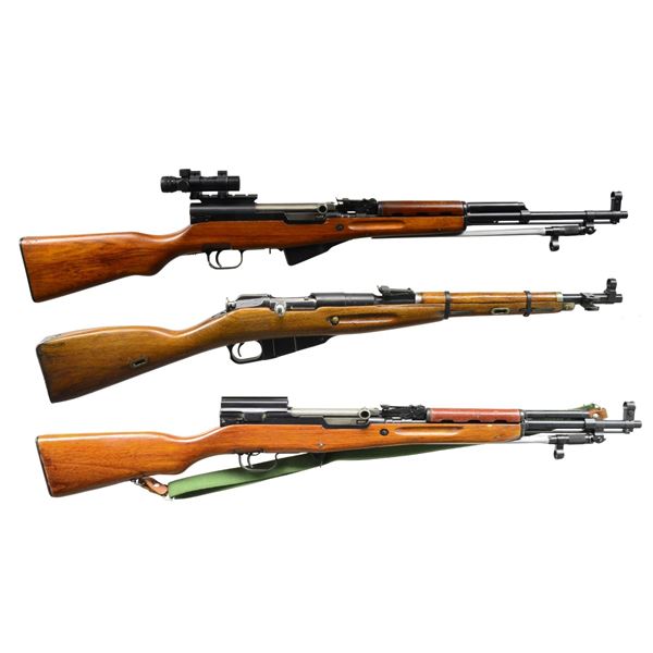 3 CHINESE MILITARY STYLE RIFLES.