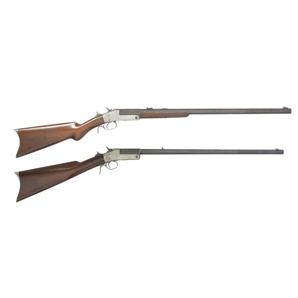 2 WILLIAM WURFFLEIN SINGLE SHOT RIFLES.