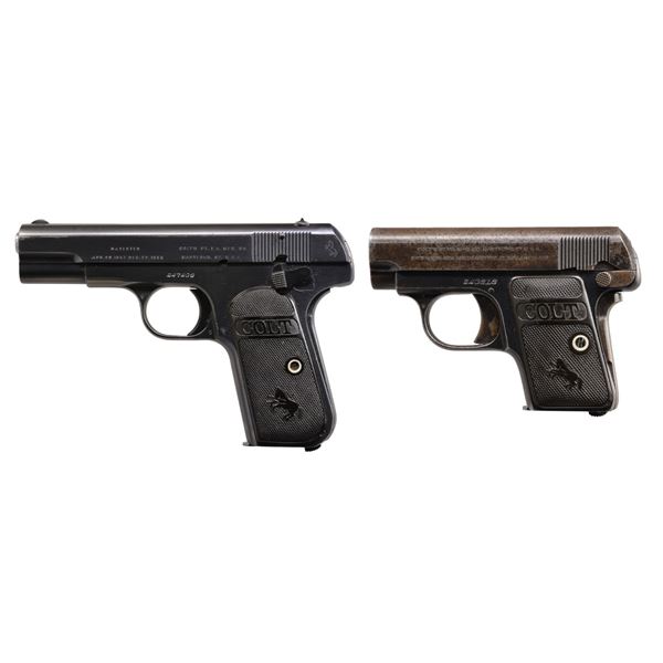 2 COLT SEMI AUTO PISTOLS.