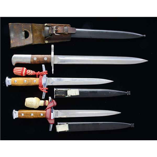 3 SWISS EDGED WEAPONS.