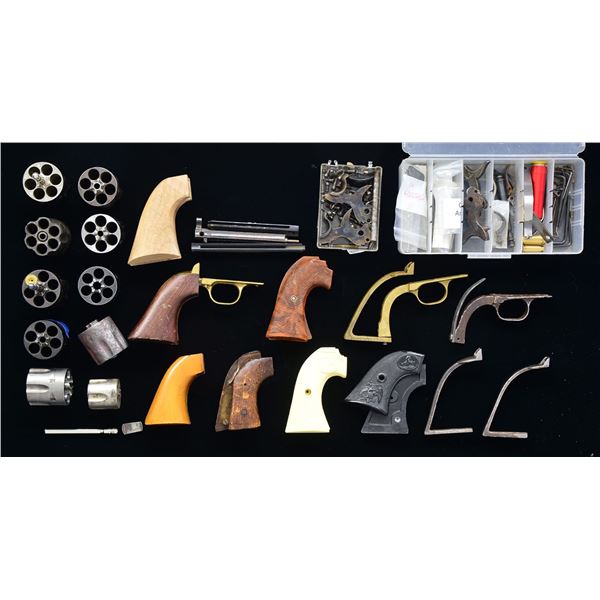ASSORTED SINGLE ACTION REVOLVER PARTS.