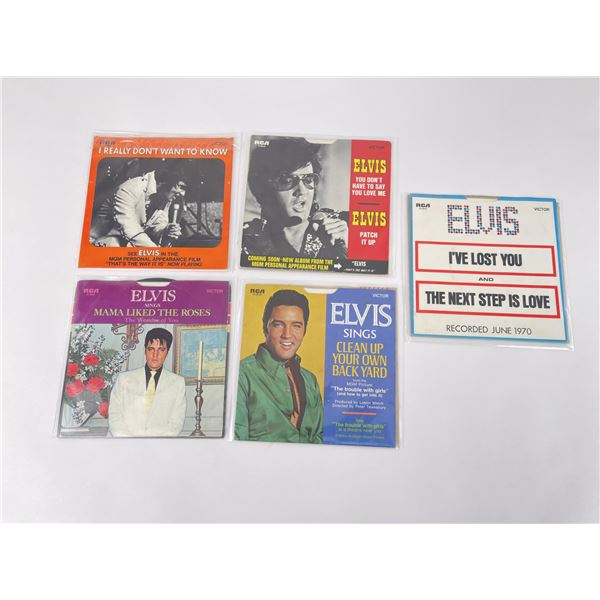 5 Assorted Elvis Presley 45 RPM Records