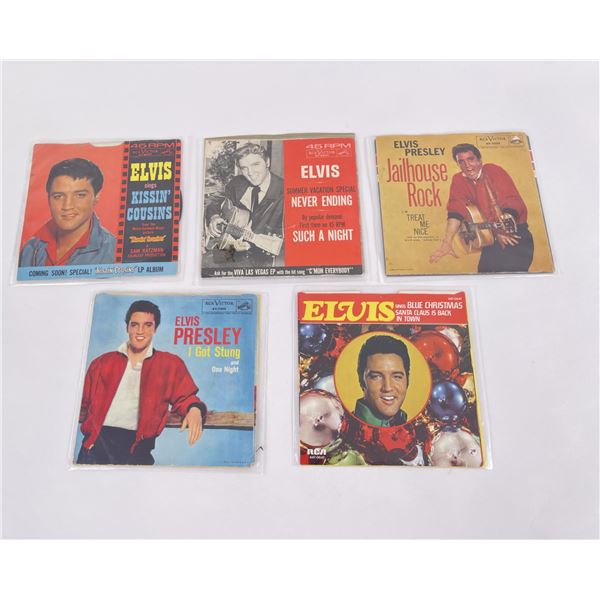 5 Elvis Presley 45 RPM Records