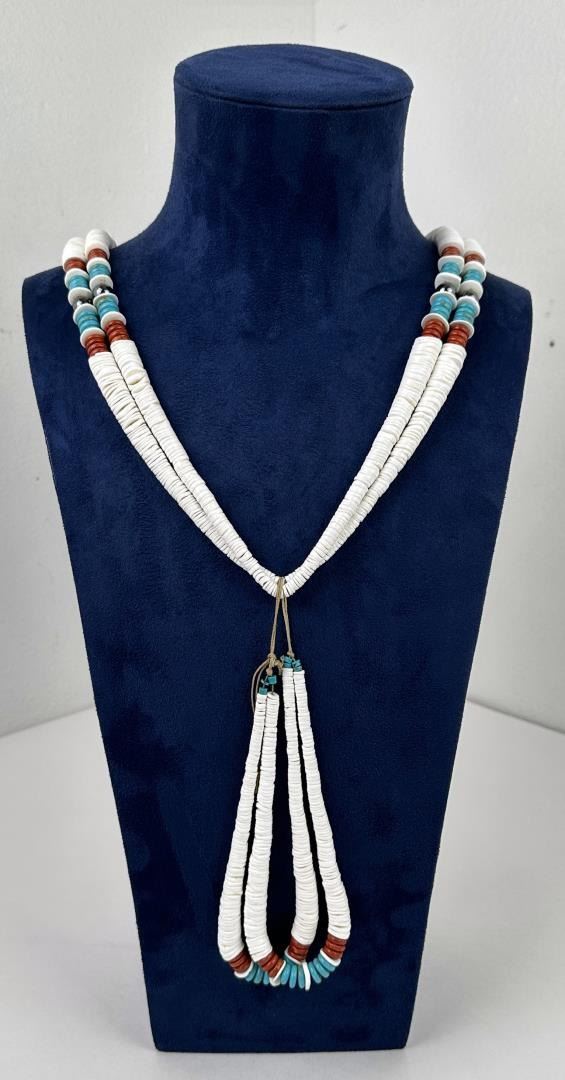 Pueblo Indian Shell Bead Jacla Necklace