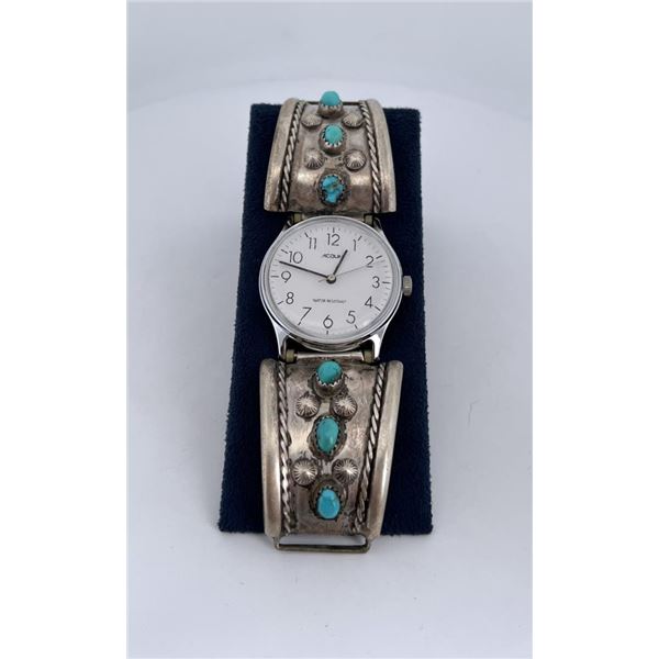 Navajo Sterling Silver Turquoise Watch Tips