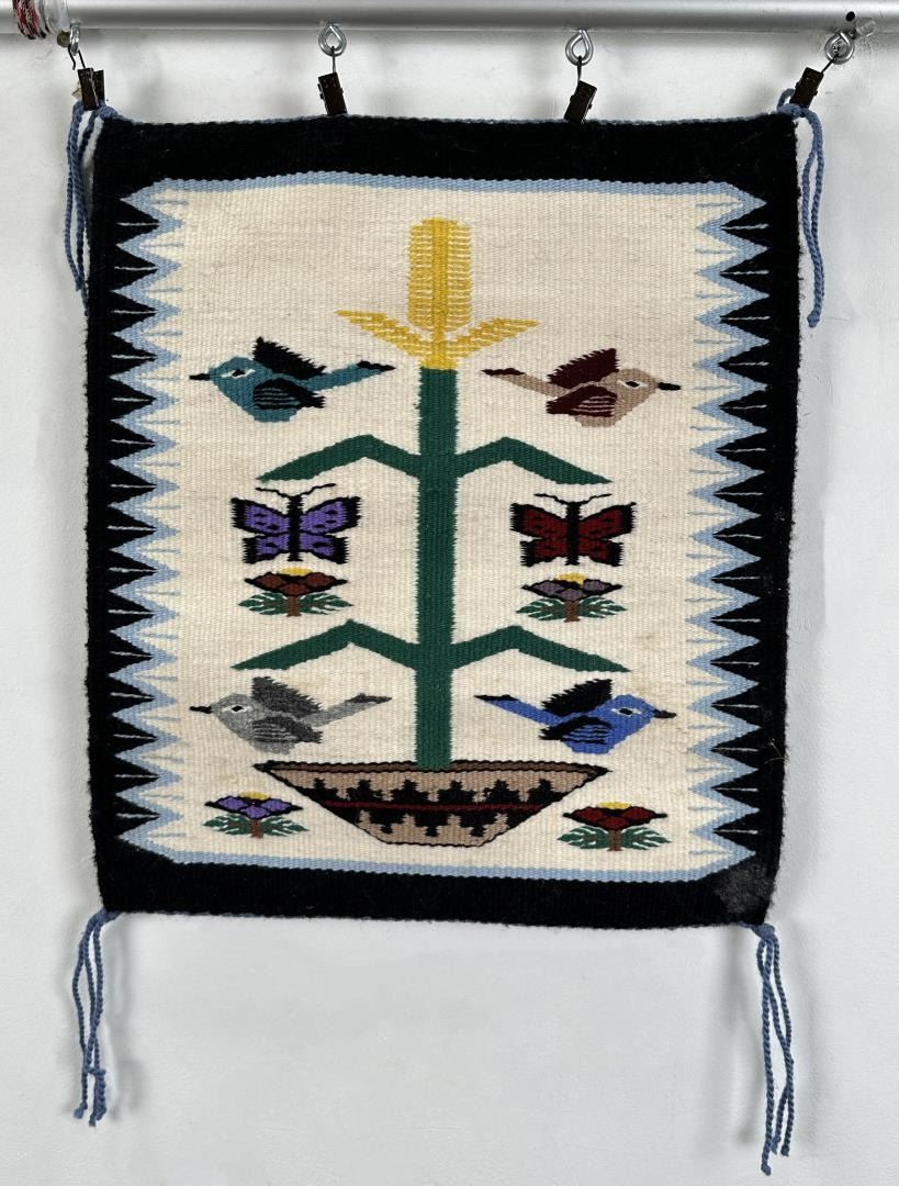 Navajo Indian Tree of Life Bird Rug