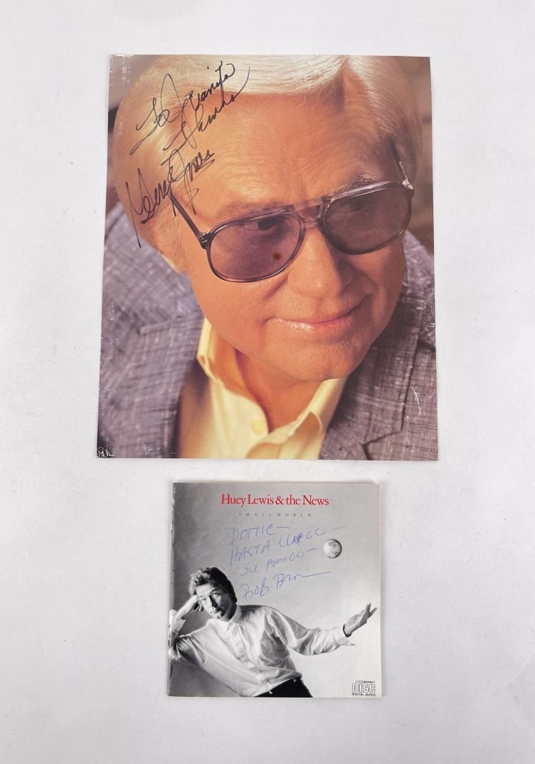 George Jones Huey Lewis Autographs