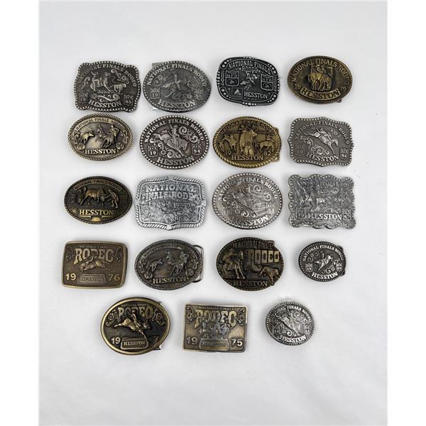 Collection of Hesston National Finals Belt Buckles