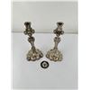 Image 2 : Strube German .800 Weighted Silver Candlesticks