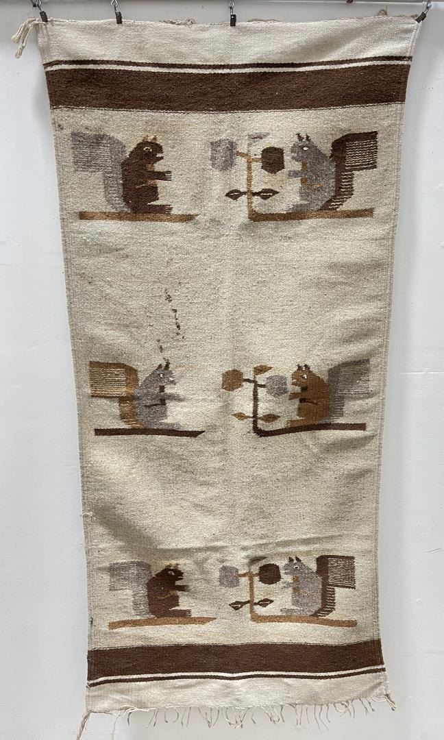 Mexican Woven Squirrel Rug