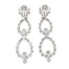 Image 3 : Platinum 14.92 ctw Round VVS G Diamond Long Dangle Drop Fiery Statement Earrings