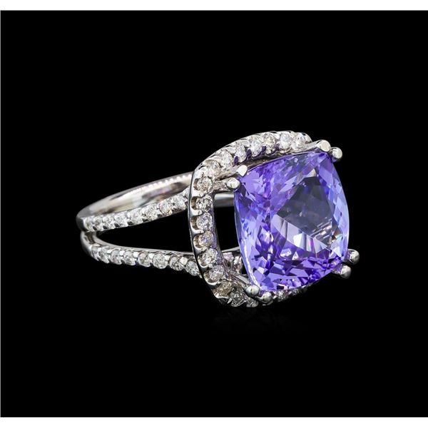 14KT White Gold 9.07 ctw Tanzanite and Diamond Ring