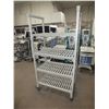 Image 1 : 4 Shelf Plastic Storage Rack On wheels