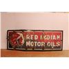 Image 1 : * Vintage Red Indian Motor Oil Dealer Enamel Sign - 26.5" x 6'